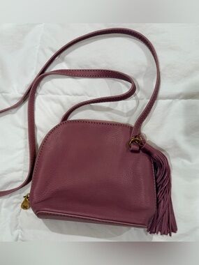 HOBO Mauve Pink Leather Crossbody with Tassel
